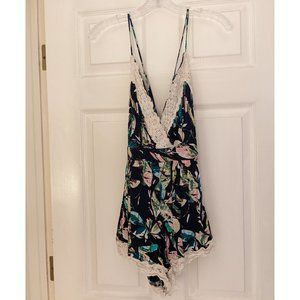 Strappy floral romper